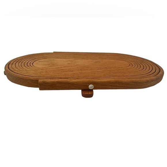 Vtg. Collapsible Wooden Basket & Trivet - Picture 3 of 5